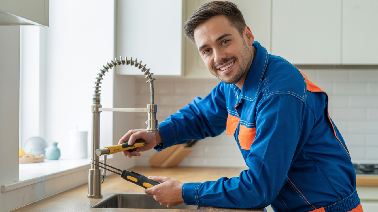 Professional handyman at work